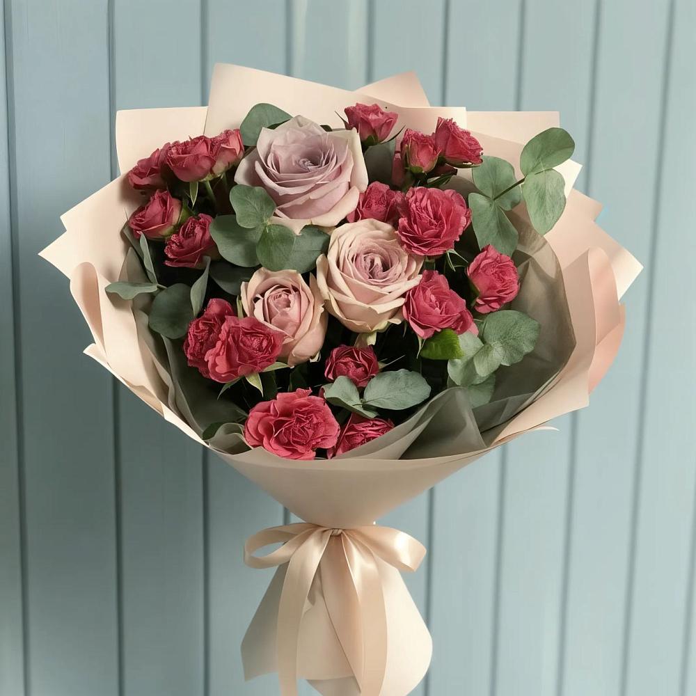 Букет цветов из: Гвоздики и Розы в Горном Забайкальского края
