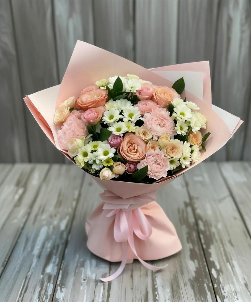 Букет цветов из: Гвоздики, Розы и Хризантемы в Горном Забайкальского края