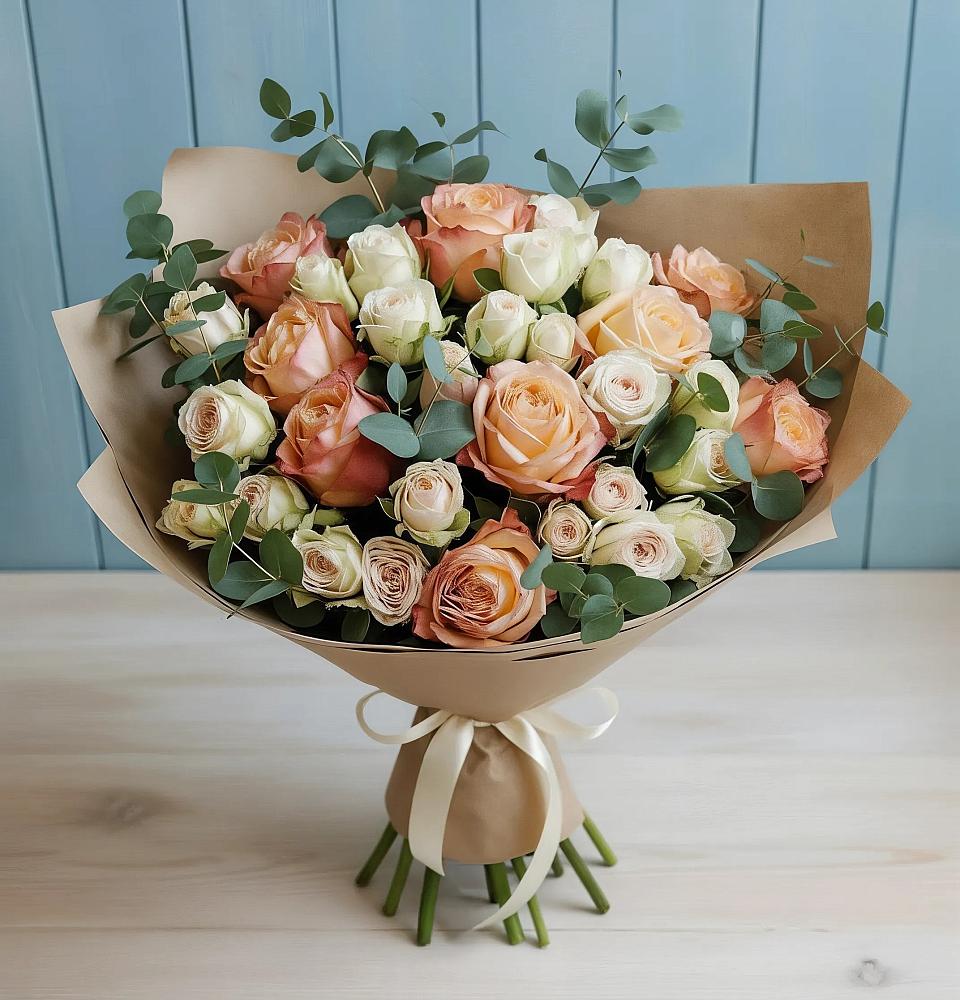 Букет цветов из: Альстромерии и Розы в Горном Забайкальского края