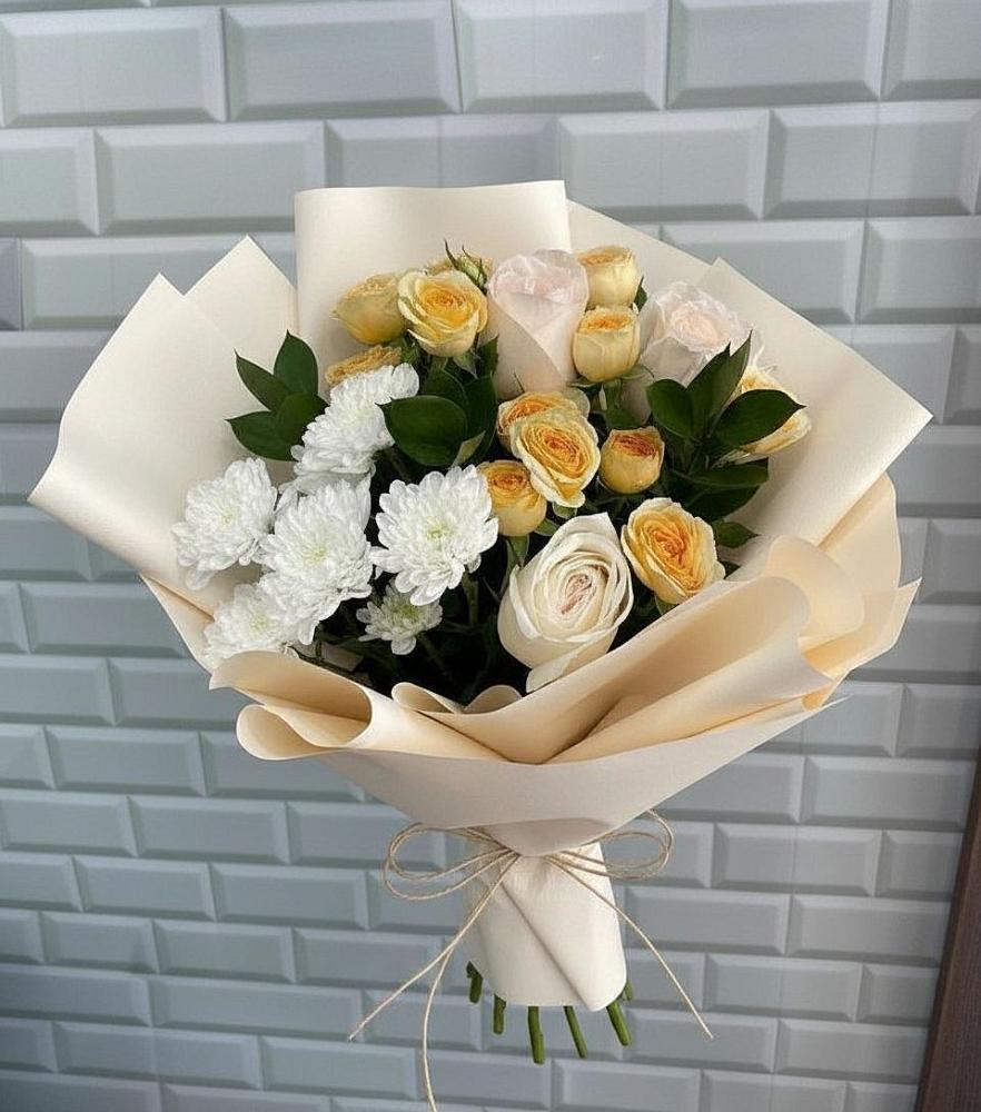 Букет цветов из: Розы и Хризантемы в Горном Забайкальского края