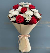 Букет цветов из:  Розы и Хризантемы в Горном Забайкальского края