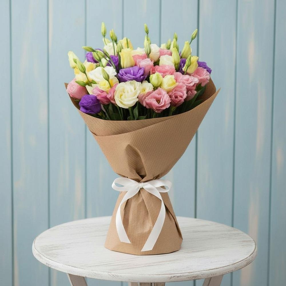 Букет цветов из: Лизиантусы в Горном Забайкальского края