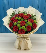 Букет цветов из:  Розы и Хризантемы в Горном Забайкальского края