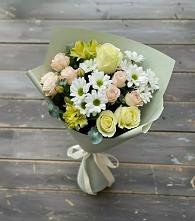 Букет цветов из:  Альстромерии, Розы и Хризантемы в Горном Забайкальского края