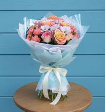 Букет цветов из:  Хризантемы и Розы в Горном Забайкальского края