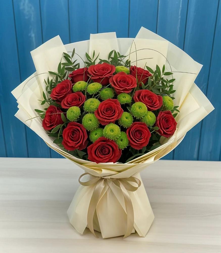 Букет цветов из: Розы и Хризантемы в Горном Забайкальского края